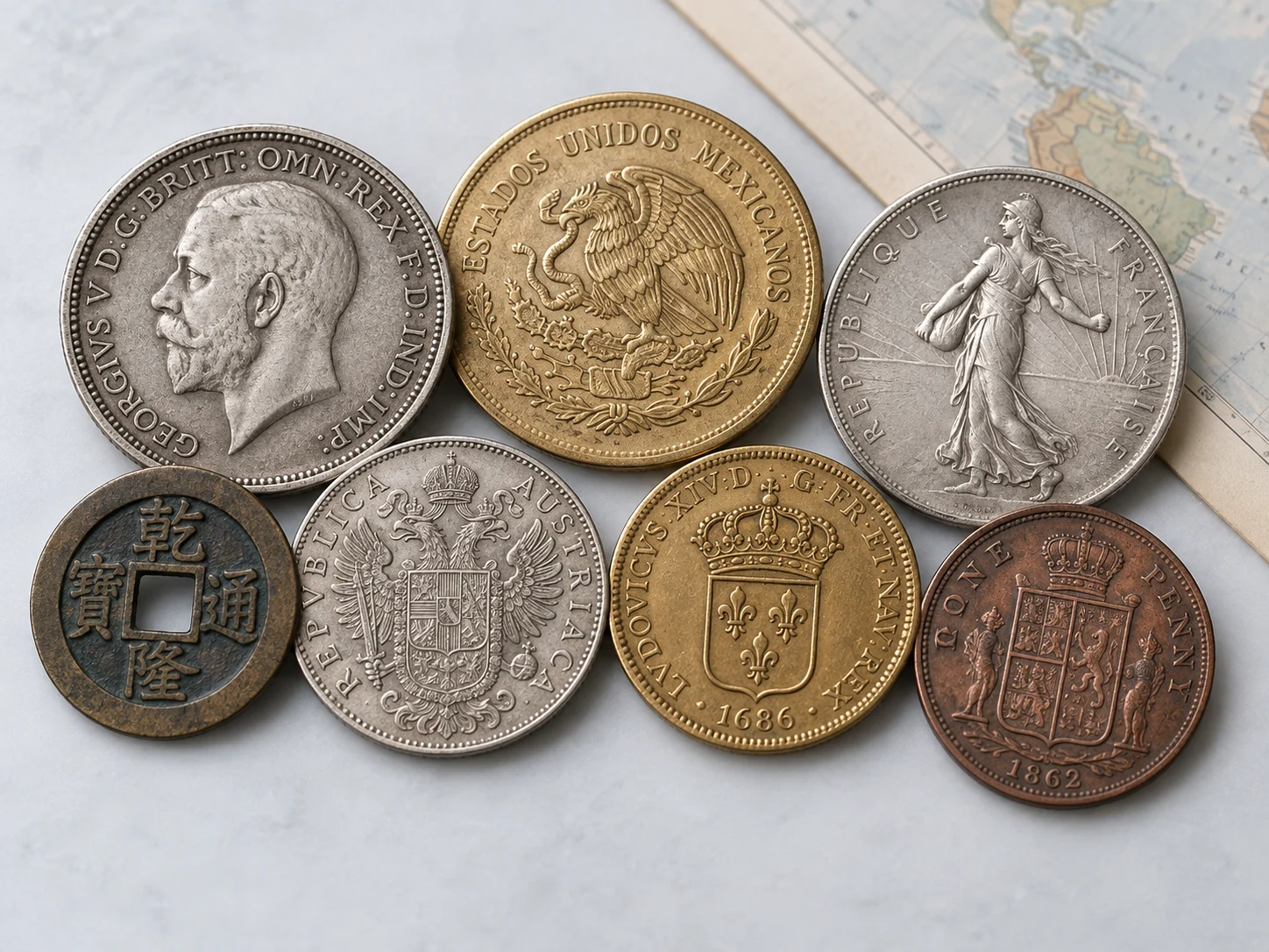 World Coins illustration