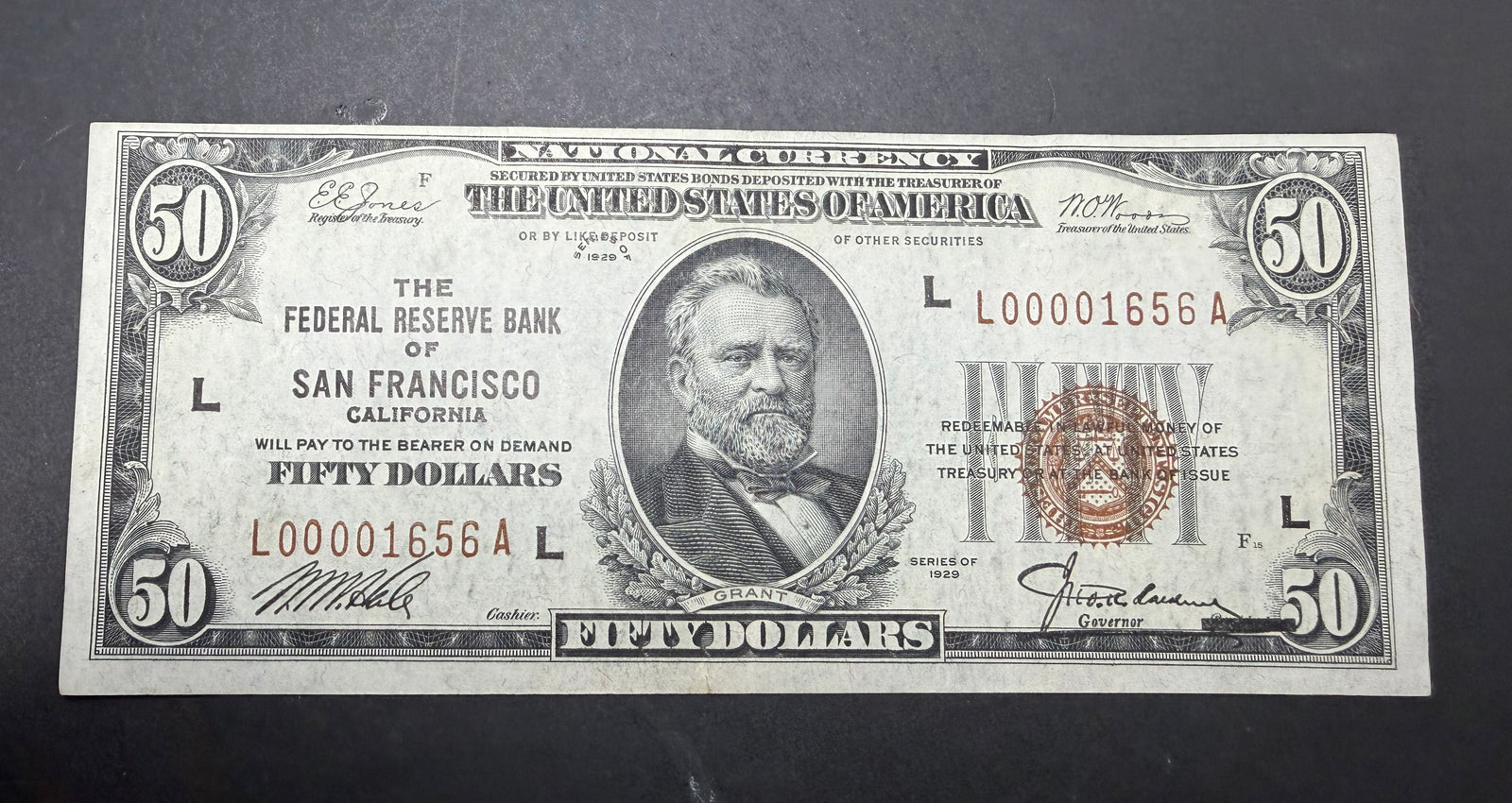 1929 $50 Federal Reserve Bank Note – San Francisco (L)