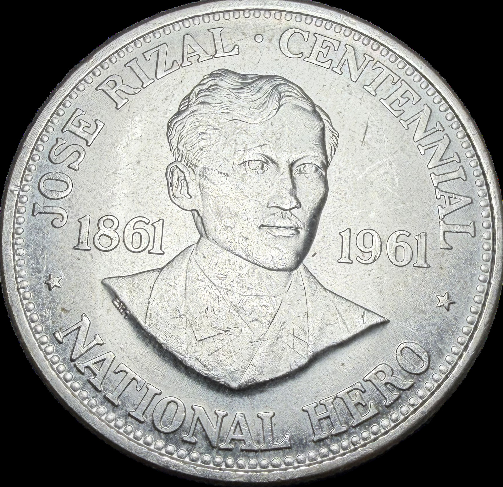 1961 Philippines Rizal Silver Centennial Peso