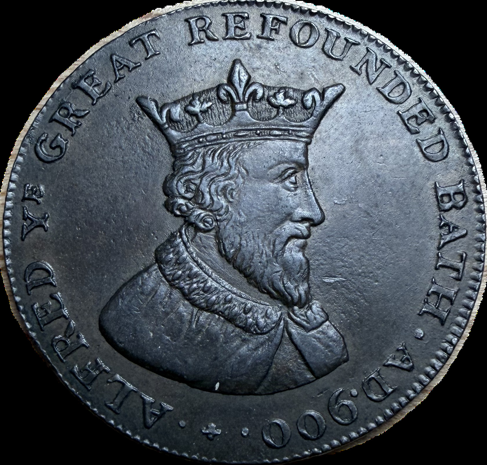 Great Britain Bath Halfpenny Conder Token D&H 65 Alfred the Great