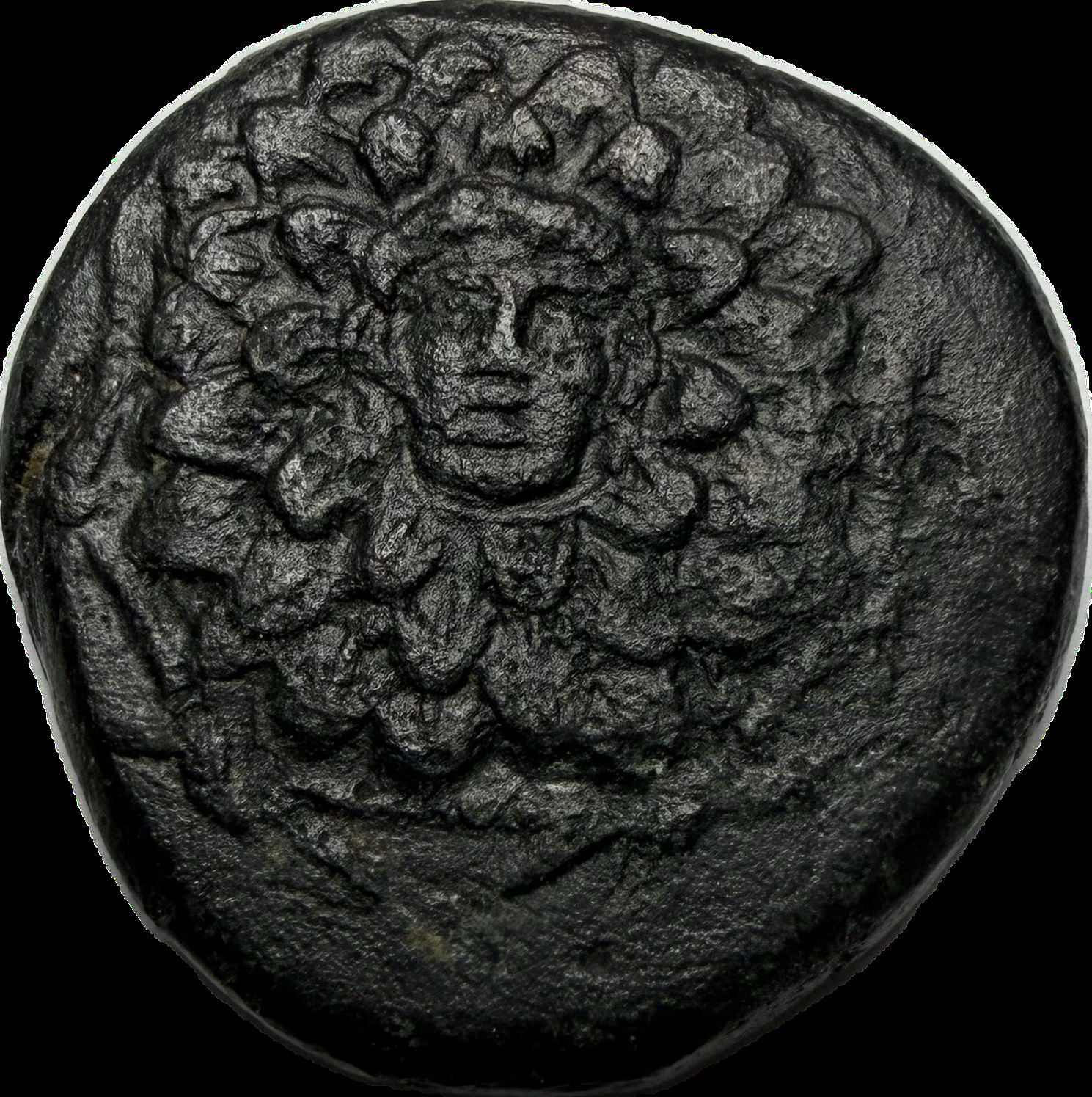 Ancient Pontos Amisos AE20 Bronze Coin – Medusa Gorgoneion / Nike – Mithradates VI Era