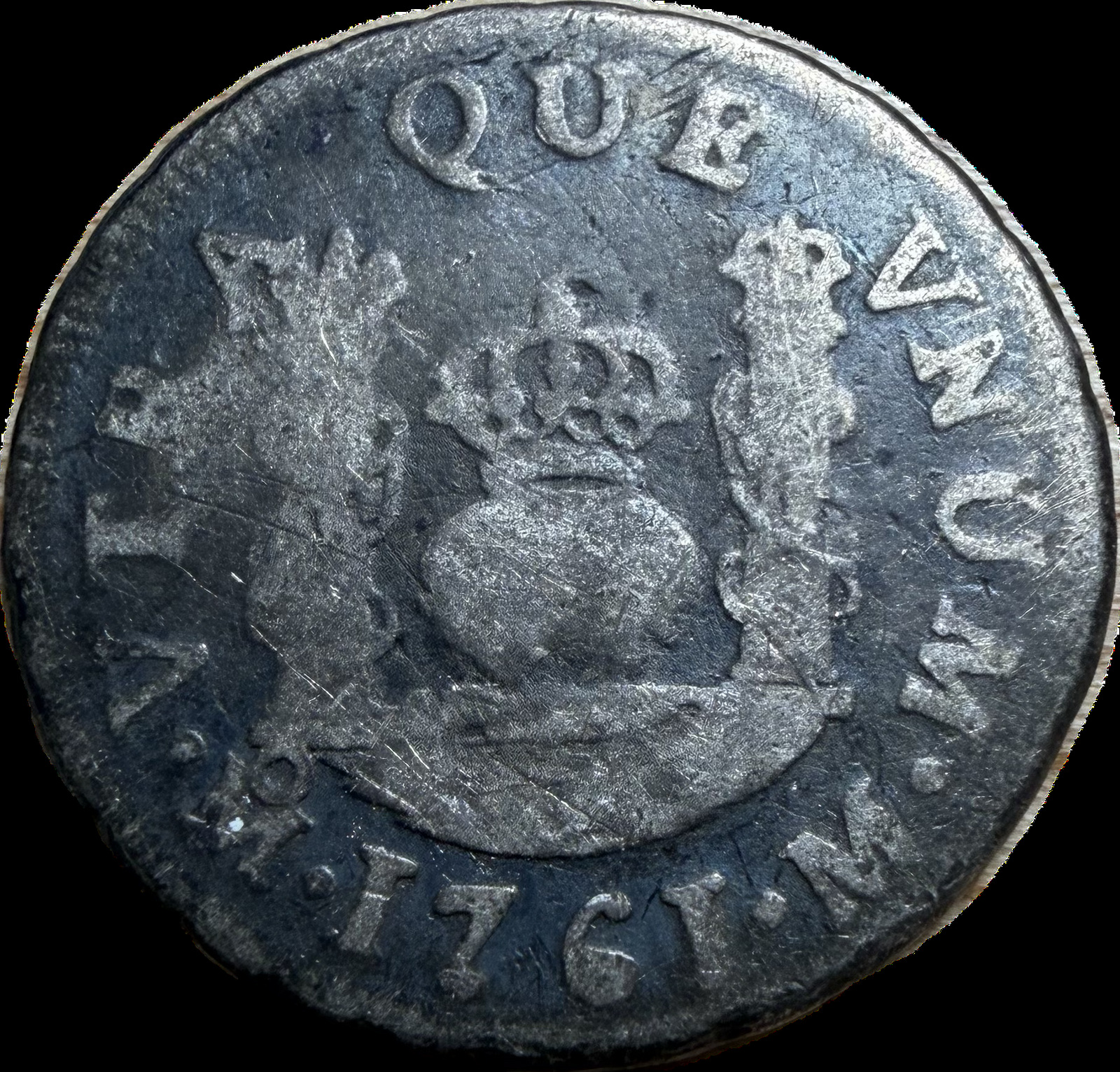 1761-Mo M Spanish Colonial Silver 1 Real — Mexico Mint Pillar Dollar Era — Fine Details Cleaned