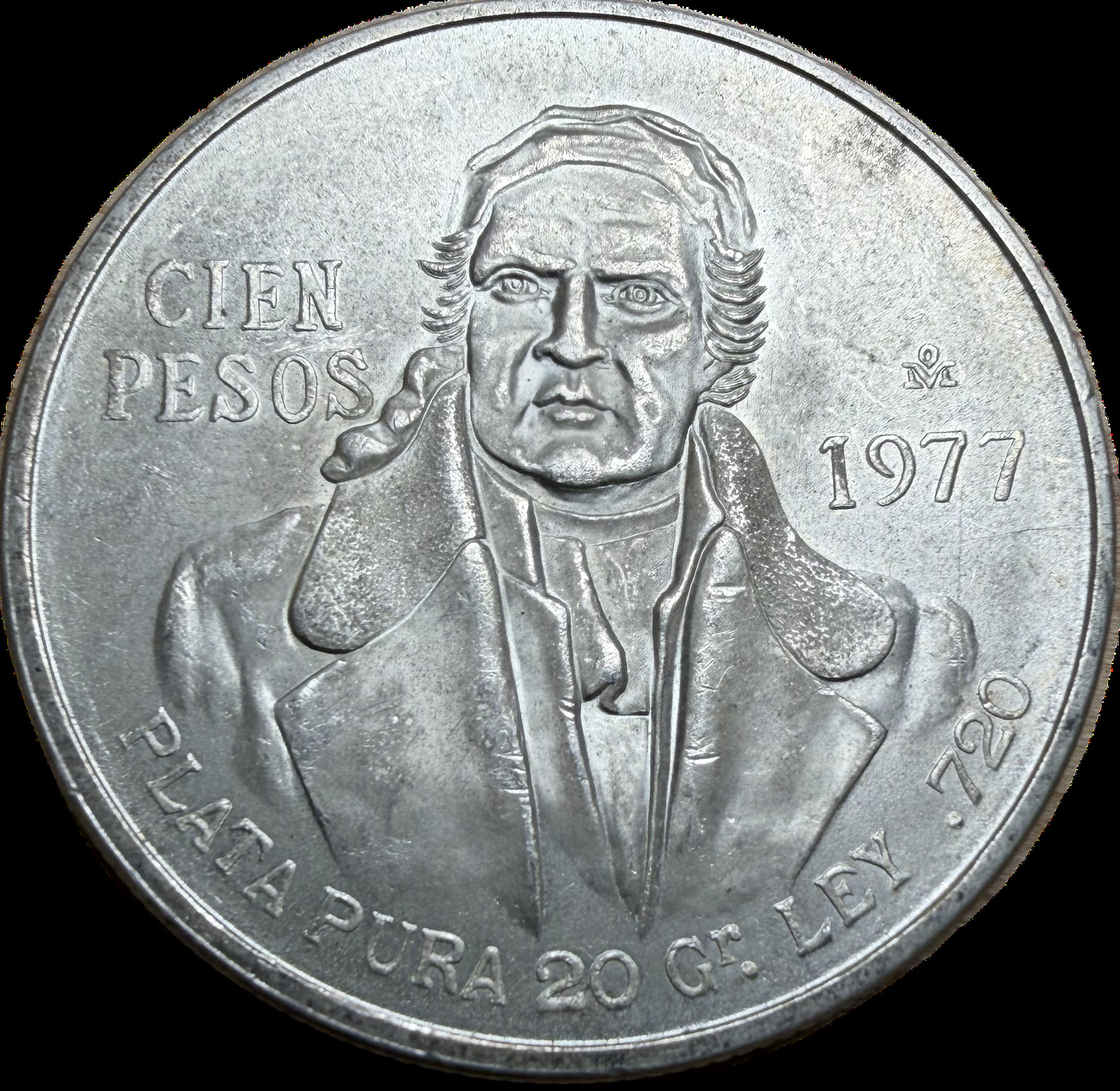 1977-Mo Mexico 100 Pesos — AU-58