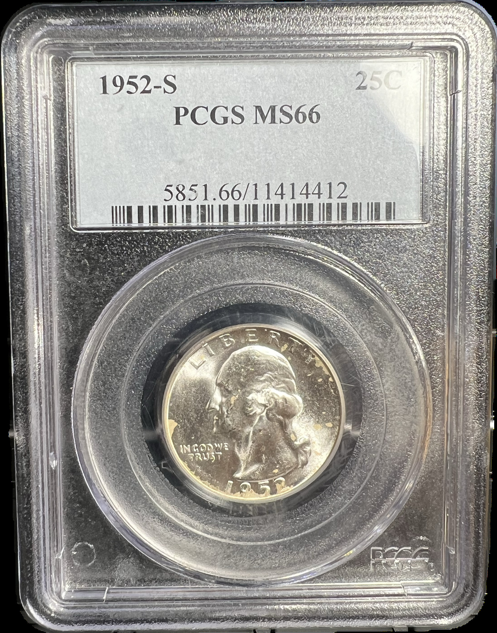 1952-S 25C Washington Quarter PCGS MS66
